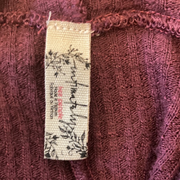 Free People Burgundy Thermal Shirt - Picture 3 of 5